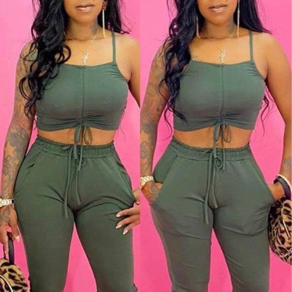 Minimally Mod Two Piece Pants Set